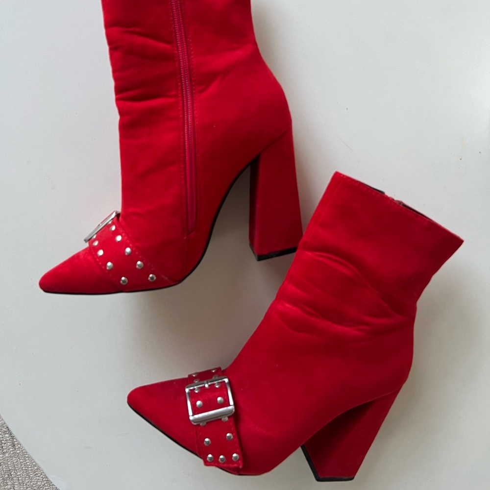 Red Ankle Boots